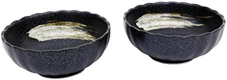 [.co.jp מוגבל] מינו כלי יפני סגנון קפה סדרה, חרצית צורה, 4.0 כדור, שחור מוברש, סט של 4